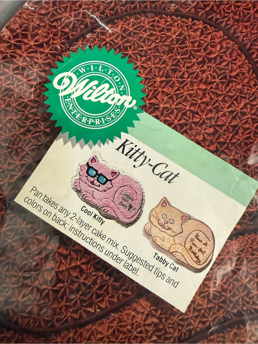 Wilton Kitty Cat Cake Pan 1987, Model #2105-1009